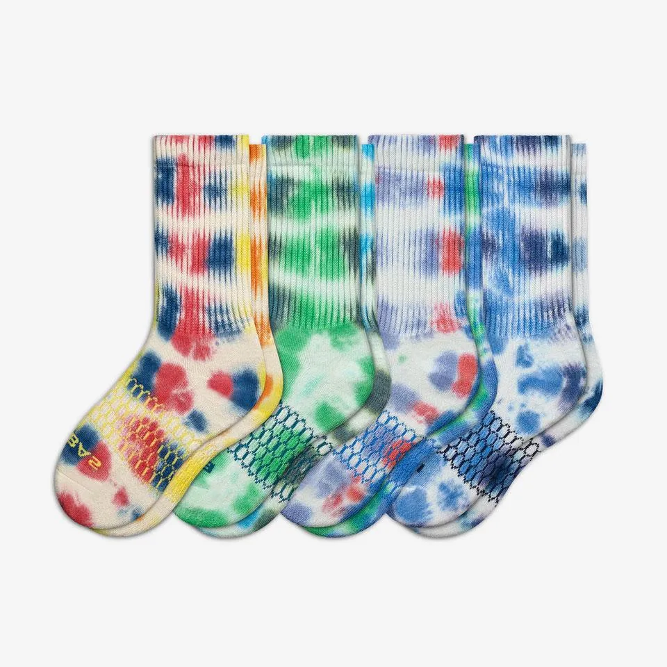 Youth Color Swatch Tie Dye Calf Sock 4-Pack